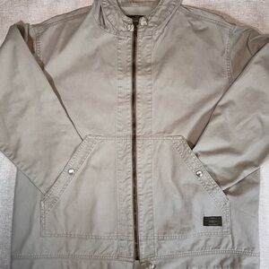 Vtg Calvin Klein khaki full zip long sleeve hoodie-L(25x27x23)